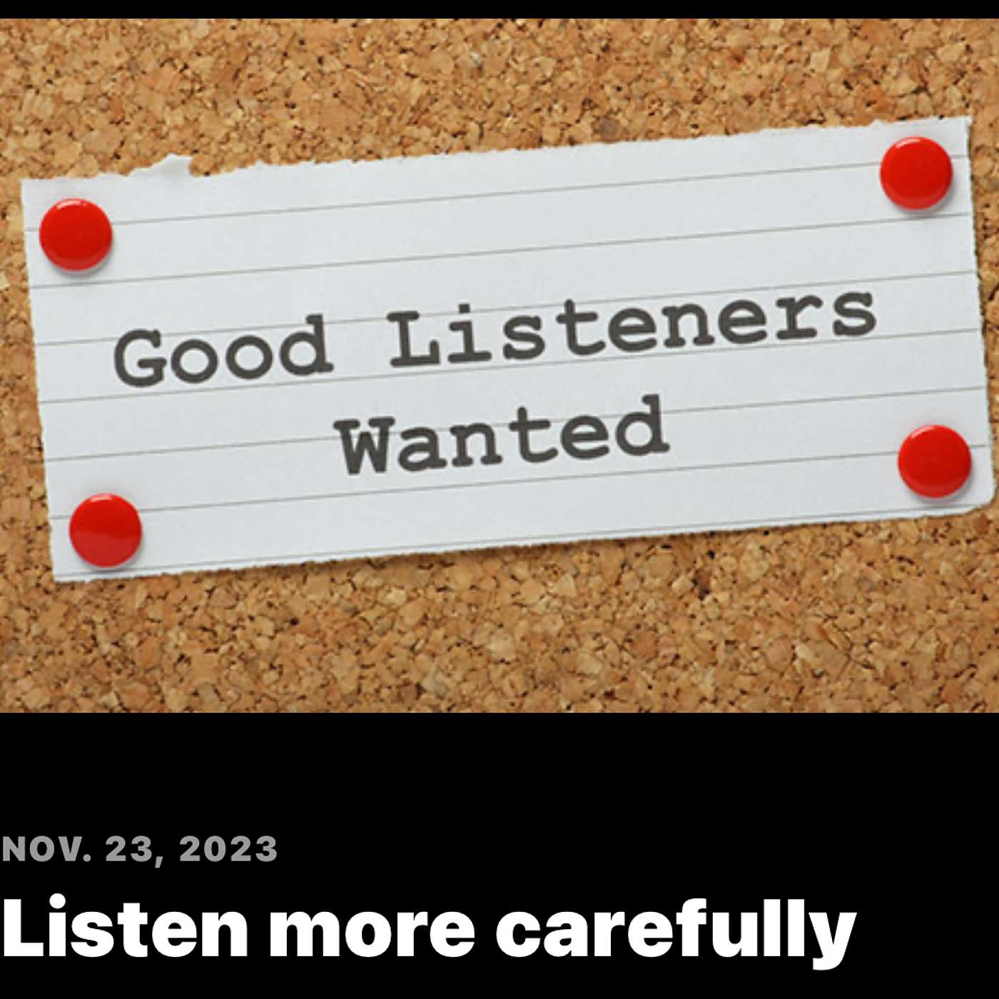 Listen more carefully episode artwork