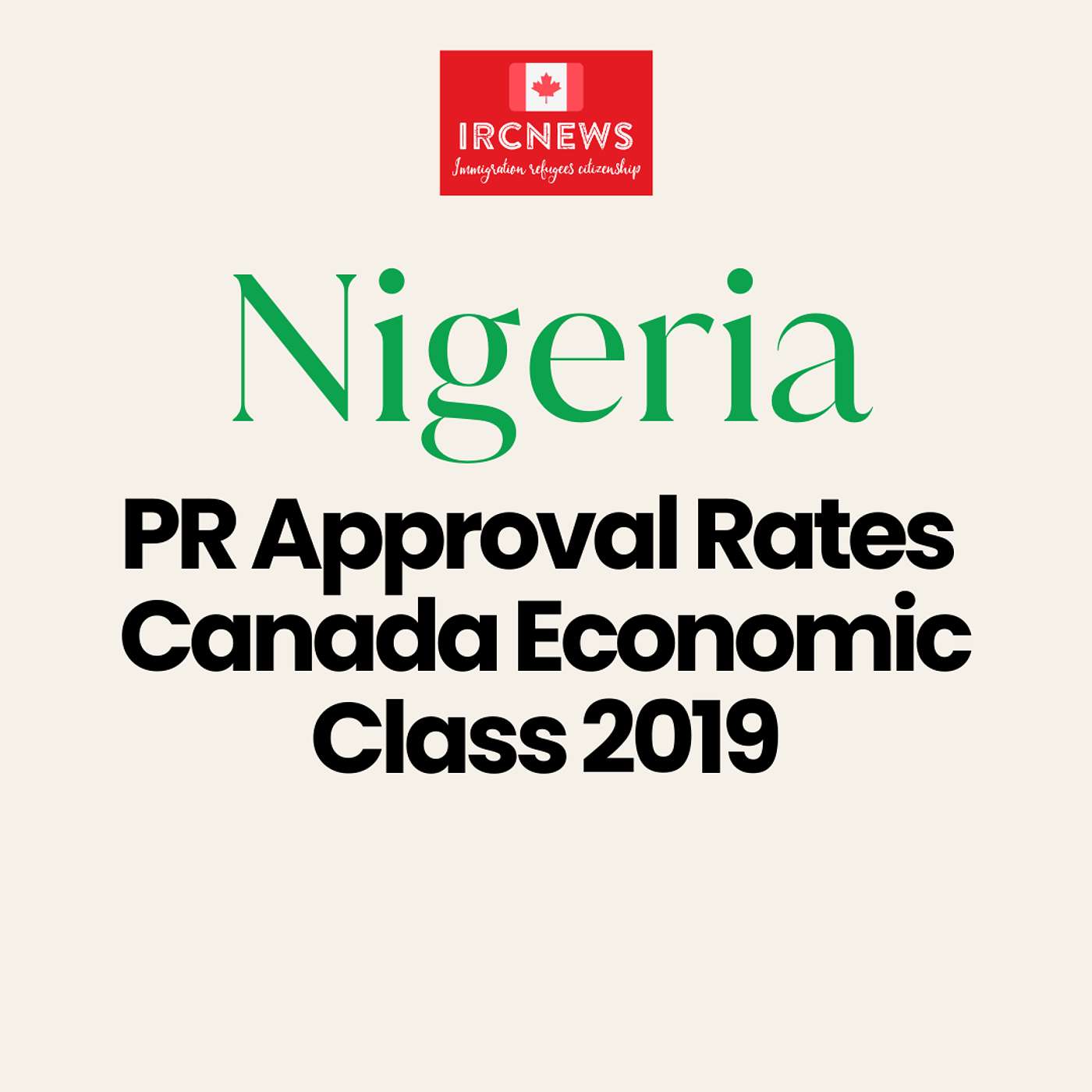 Canada Immigration Economic Class PR Applications 2019 for Nigeria — Approval Rates