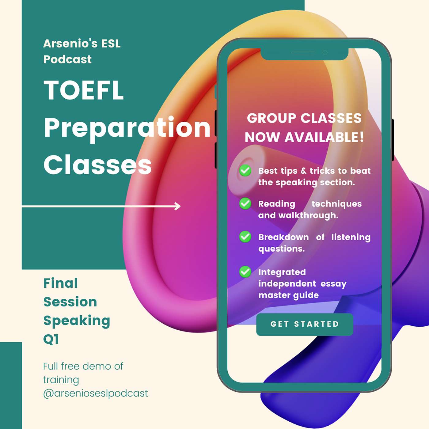 TOEFL iBT | TOEFL Preparation Classes | Speaking Question 1 | Final Sessions with my Colombians episode artwork