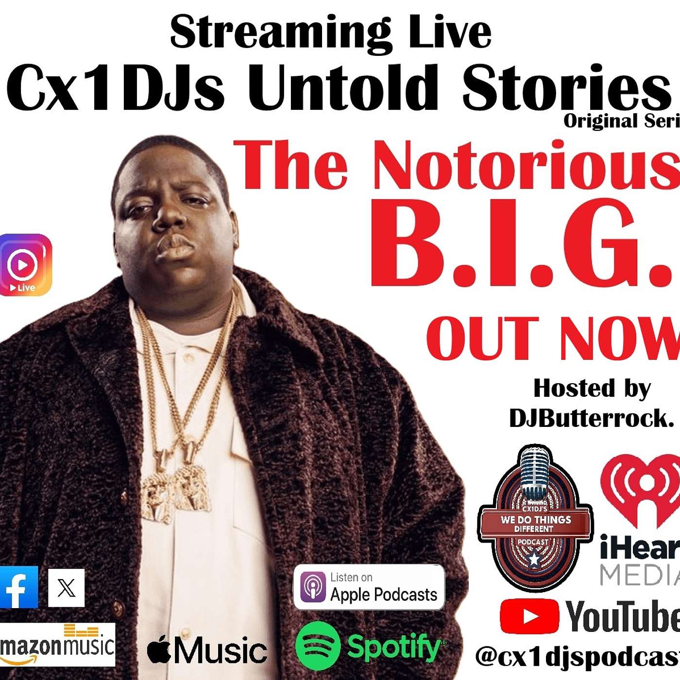 Cx1DJs We Do Things Different Podcast "Untold Stories of Notorious B.I.G." hosted by DJButterrock episode artwork