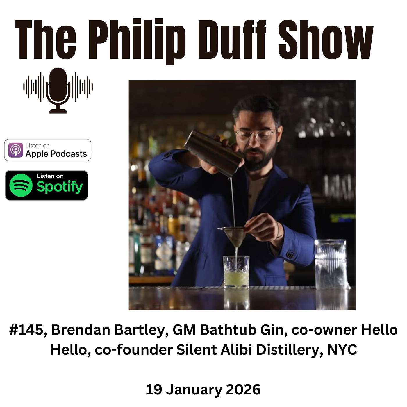 Brendan Bartley, GM Bathtub Gin, co-owner Hello Hello, co-founder Silent Alibi Distillery, all NYC