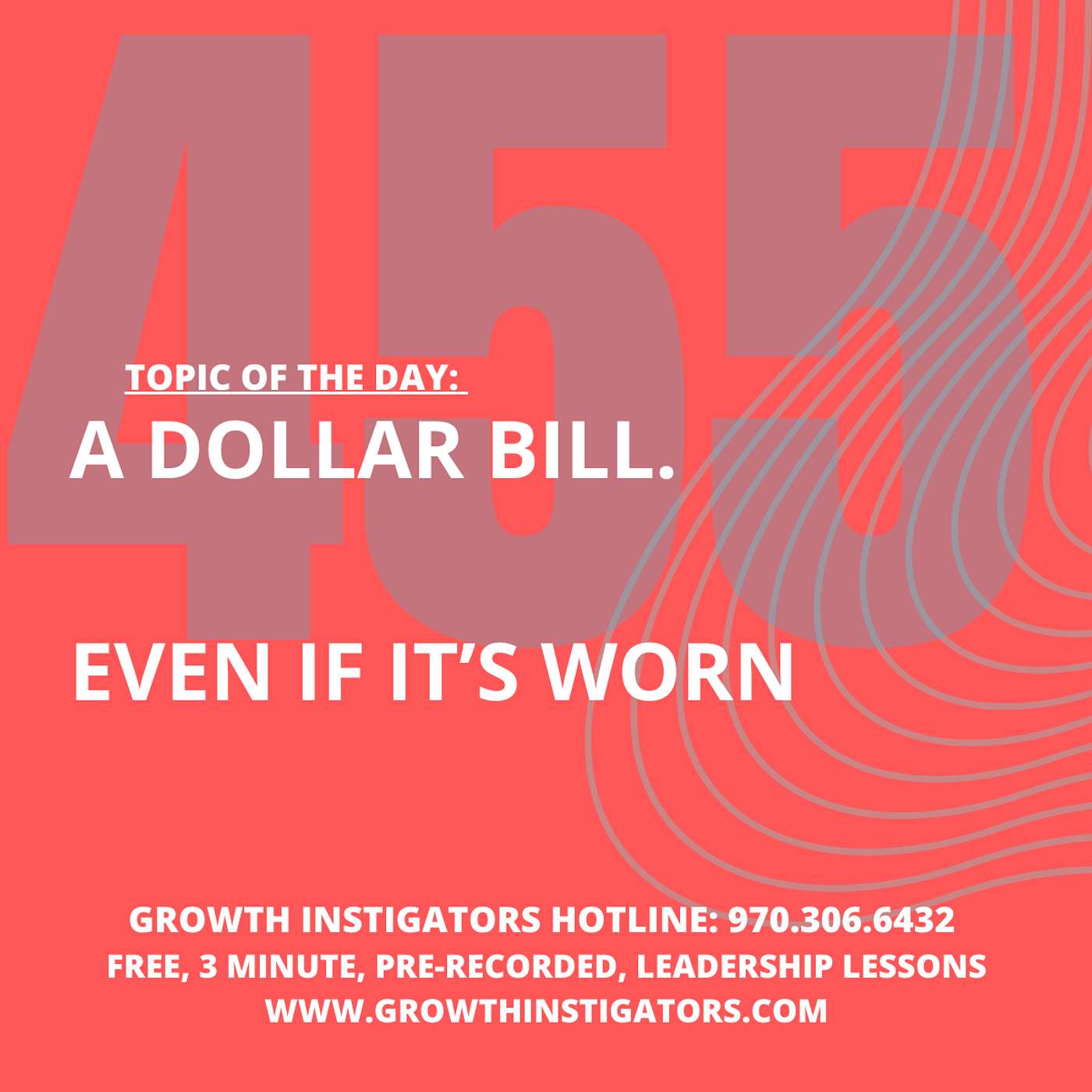 #455 A Dollar Bill.  Even if it's worn out episode artwork