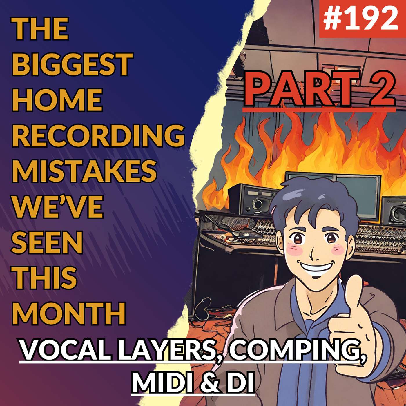 #192: The Biggest Home Recording Mistakes We've Seen This Month - Part 2 (Vocal Layers, Comping, MIDI & DI)