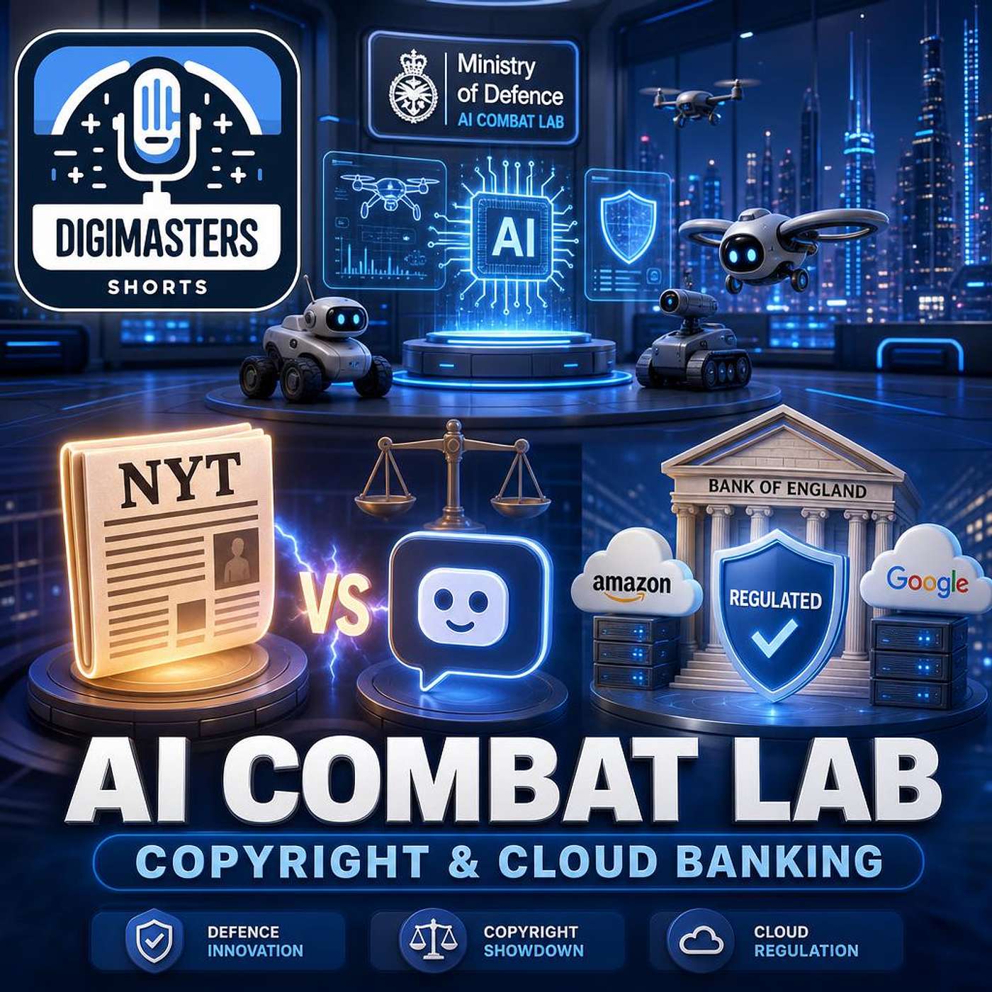 MoD's £2bn AI Combat Lab with Raytheon, OpenAI Faces Copyright War with NY Times, Bank of England Regulates Amazon & Google in Finance Crisis