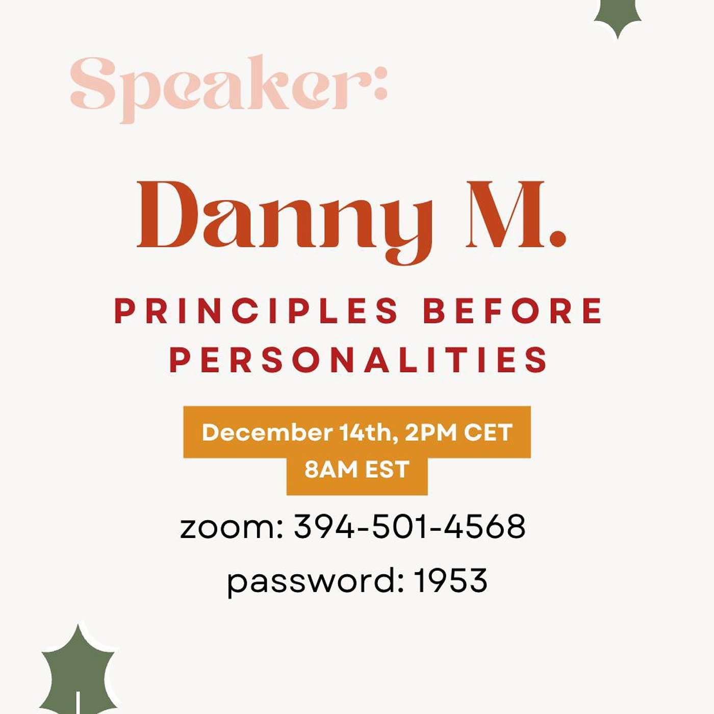 Danny M. Principles before personalities episode artwork