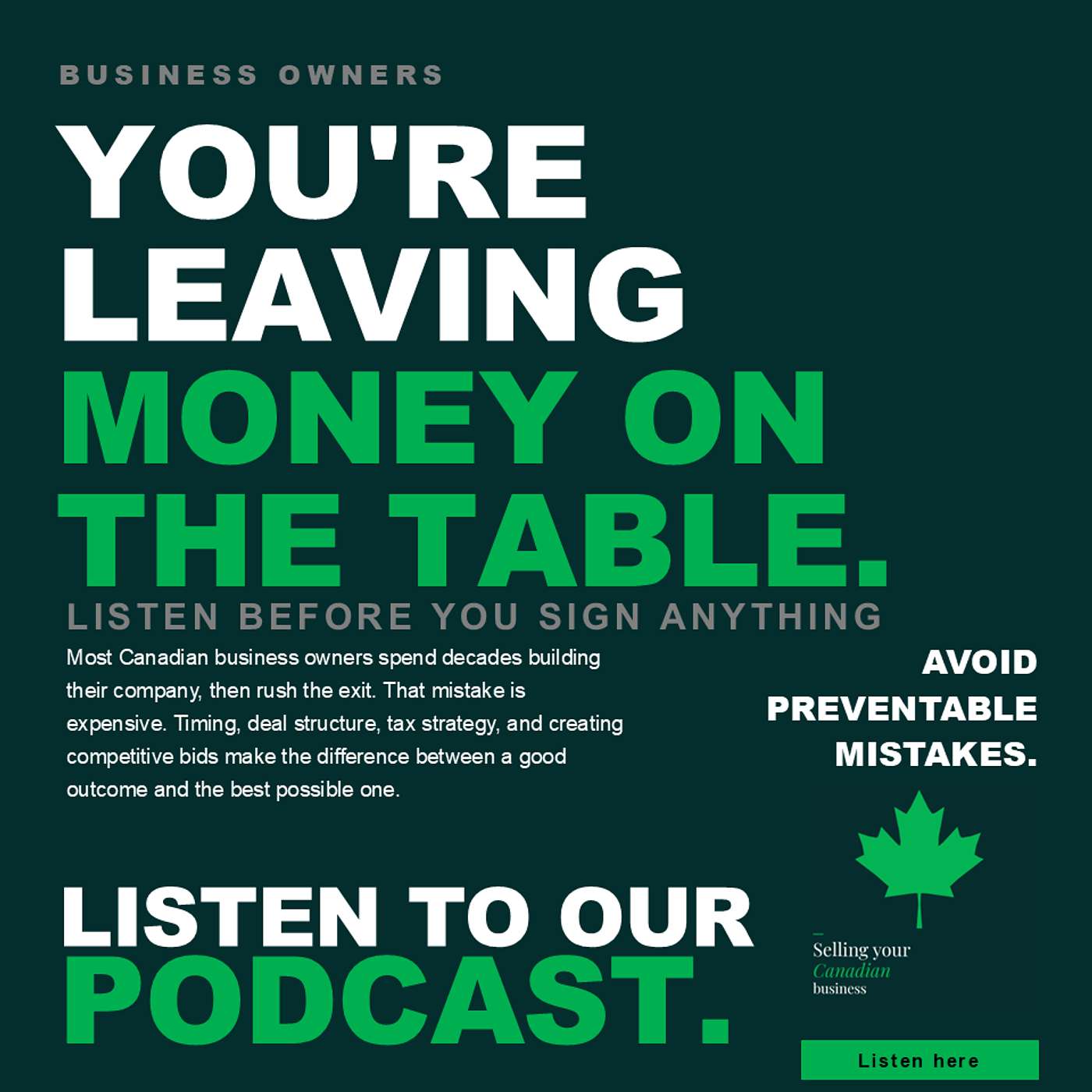 Selling Your Canadian Business