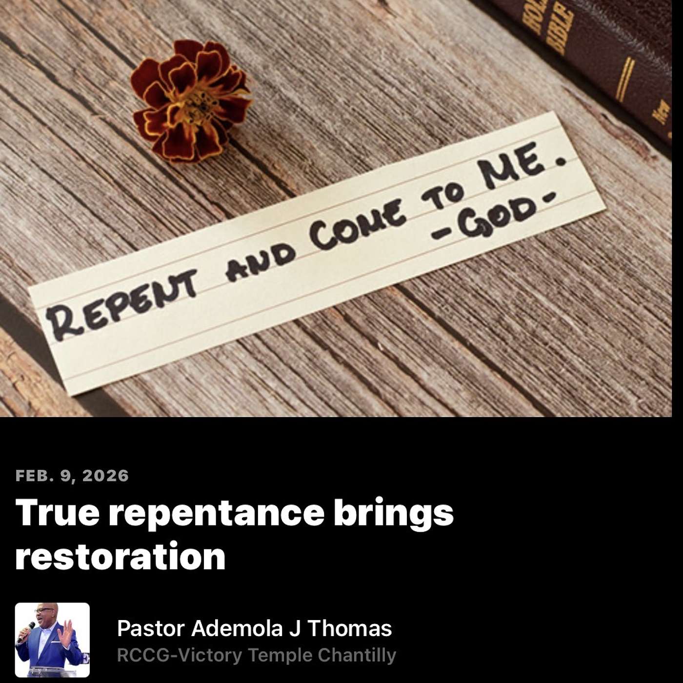 True repentance brings restoration. episode artwork
