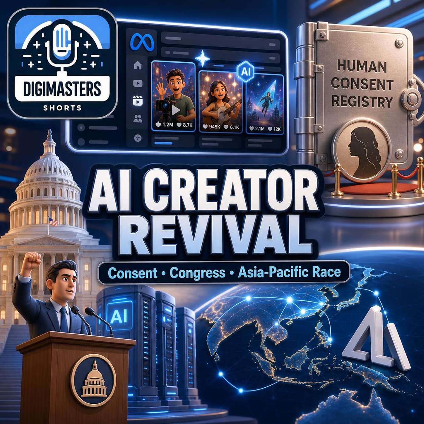 Meta’s AI Creator Studio Revival, Cate Blanchett’s Human Consent Registry, NY Congressman Challenges AI Giants, Anthropic’s Asia-Pacific AI Power Race episode artwork