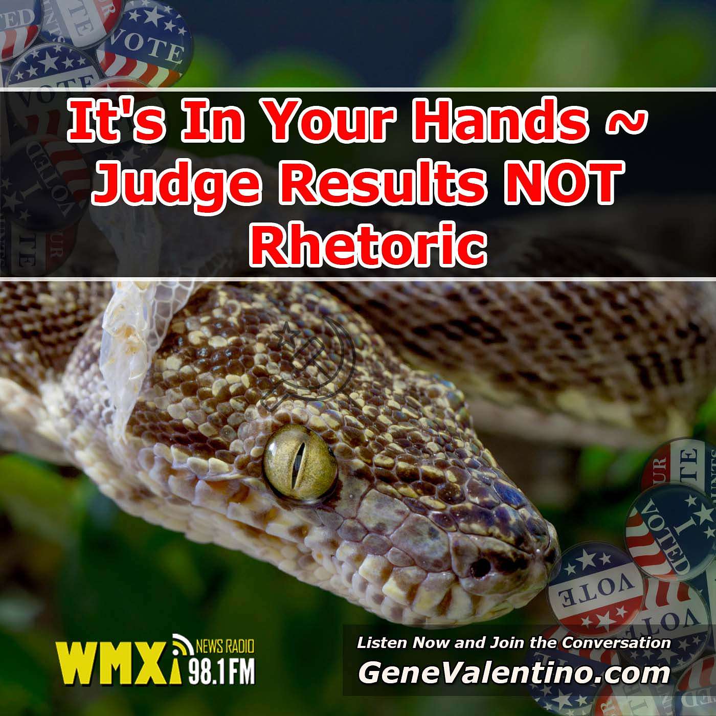 It's In Your Hands ~ Judge Results NOT Rhetoric