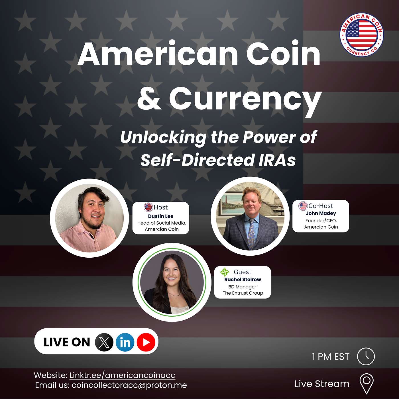 American Coin and Currency Live Podcast: Unlocking the Power of Self-Directed IRAs w/ Guest Rachel Stolrow episode artwork