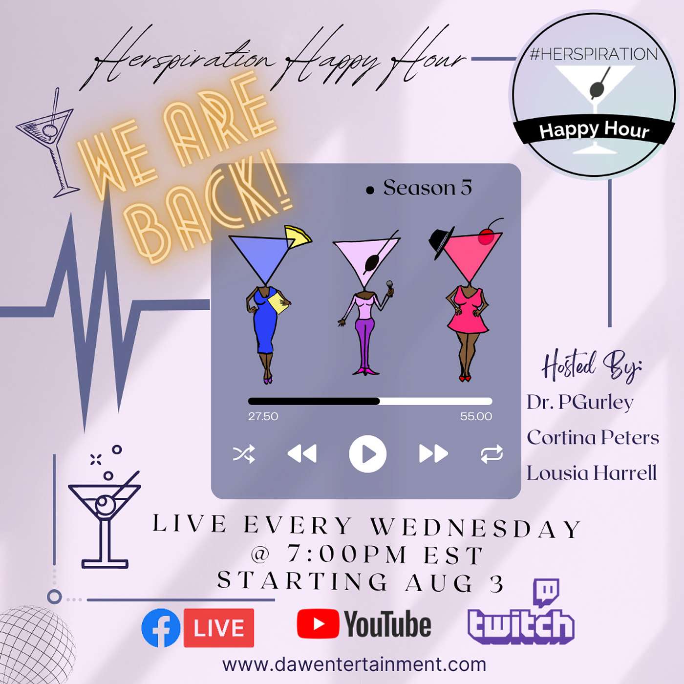 Herspiration Happy Hour Season 5, Episode 22: WE ARE BACK FROM SUMMER HIATUS! episode artwork