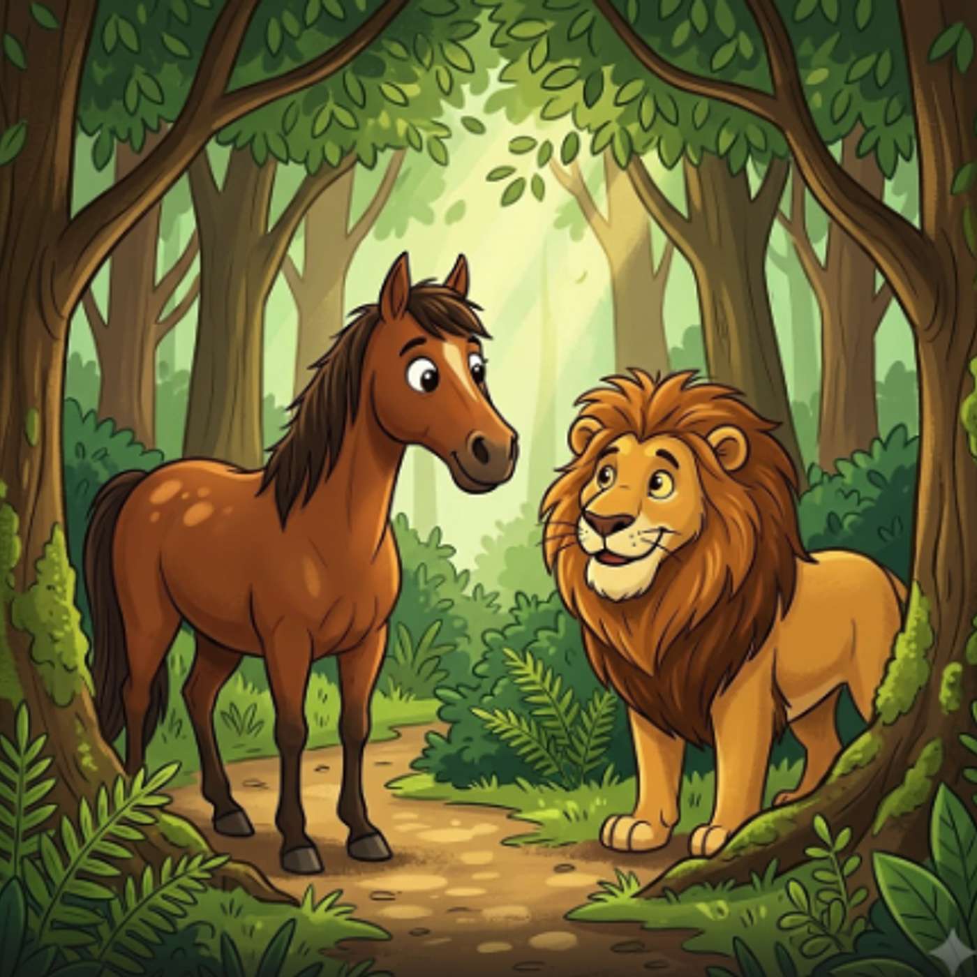 765. El caballo y el León (Infantil)