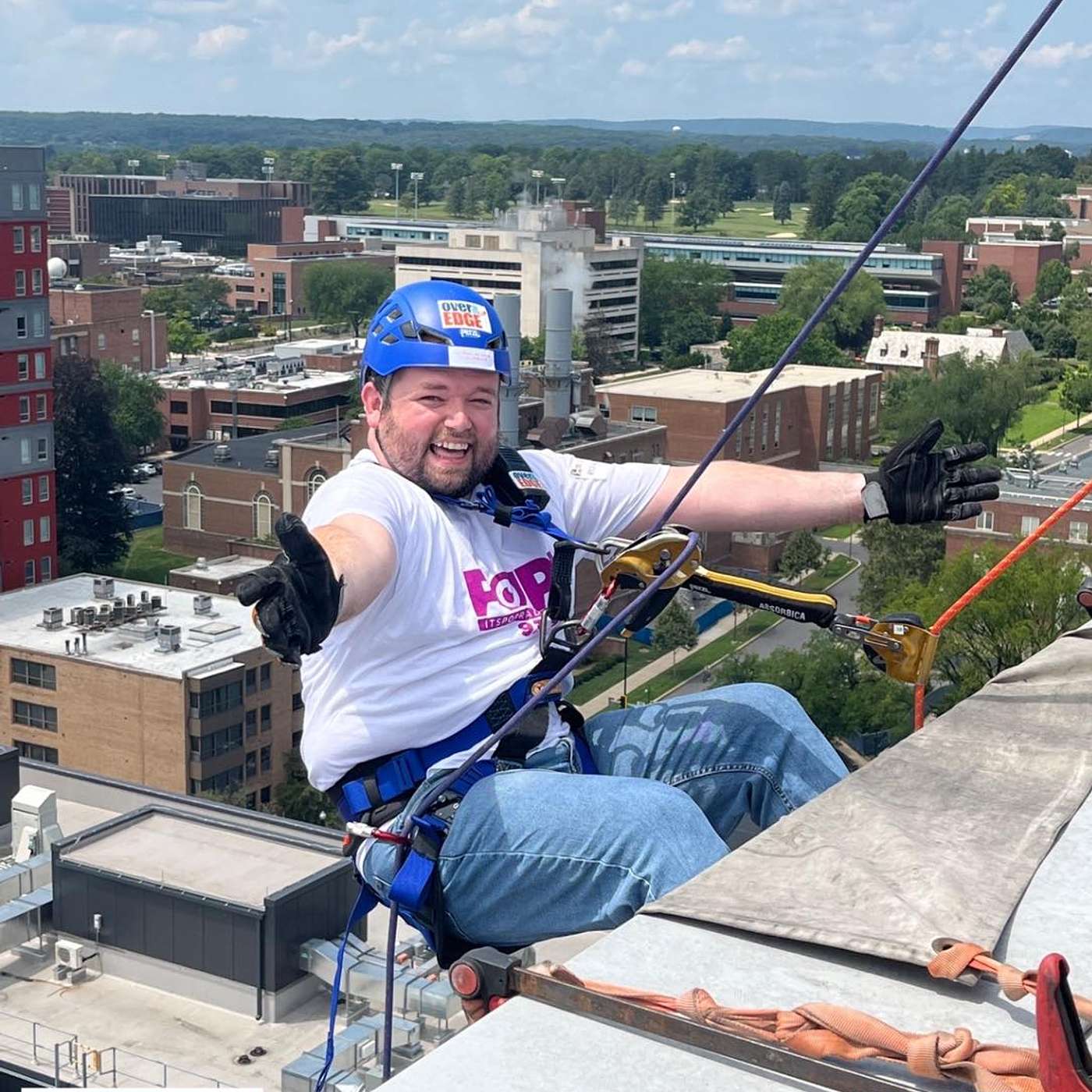 Kyle repelled down the side of the tallest building in State College yesterday! episode artwork