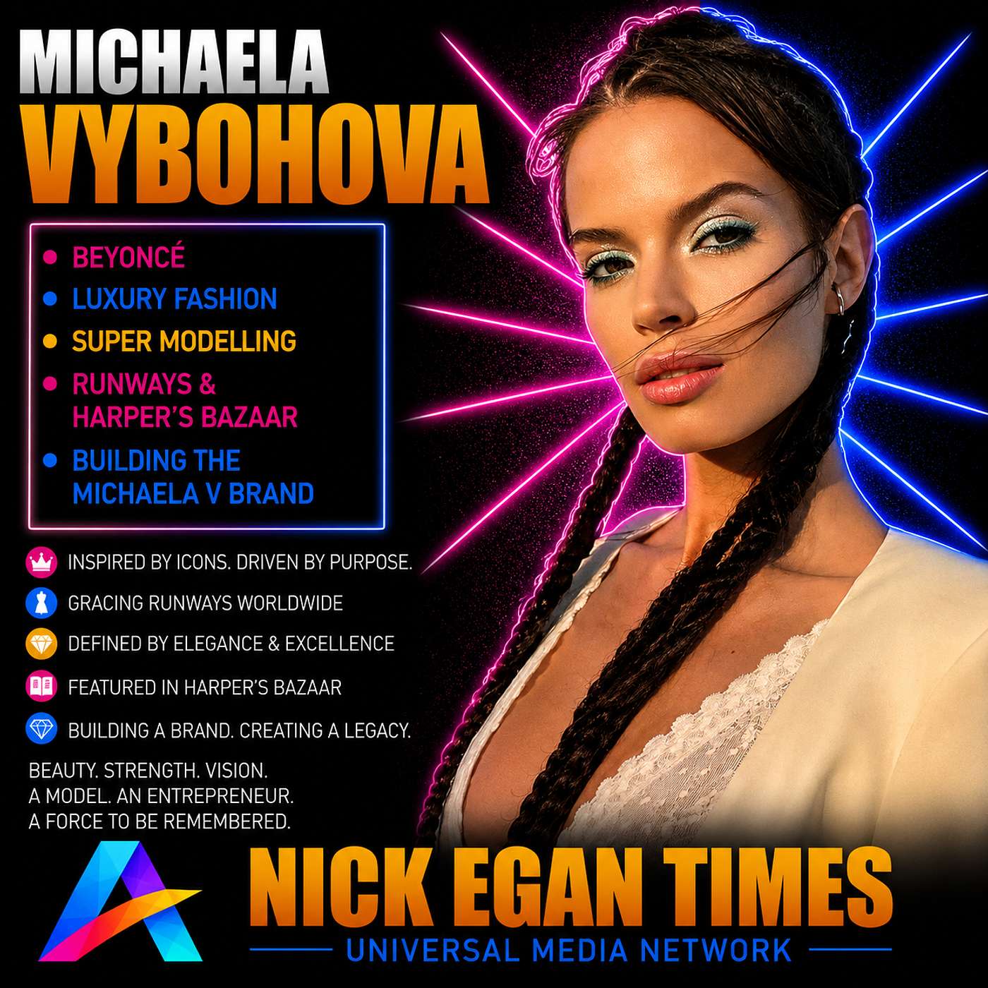 Michaela Vybohova Beyoncé, Luxury Fashion, Super Modelling, Runways, Harper’s Bazaar & Building the Michaela V Brand | Nick Egan Times episode artwork