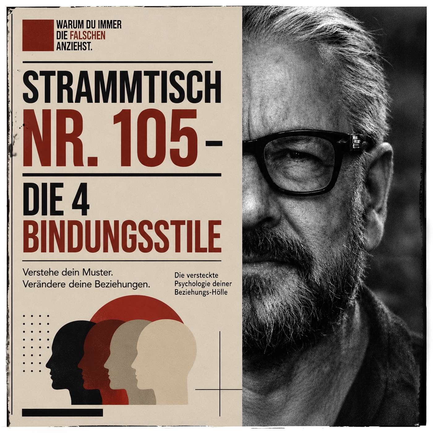 Strammtisch Nr. 105 - Die 4 Bindungsstile, warum du immer die Falschen anziehst episode artwork