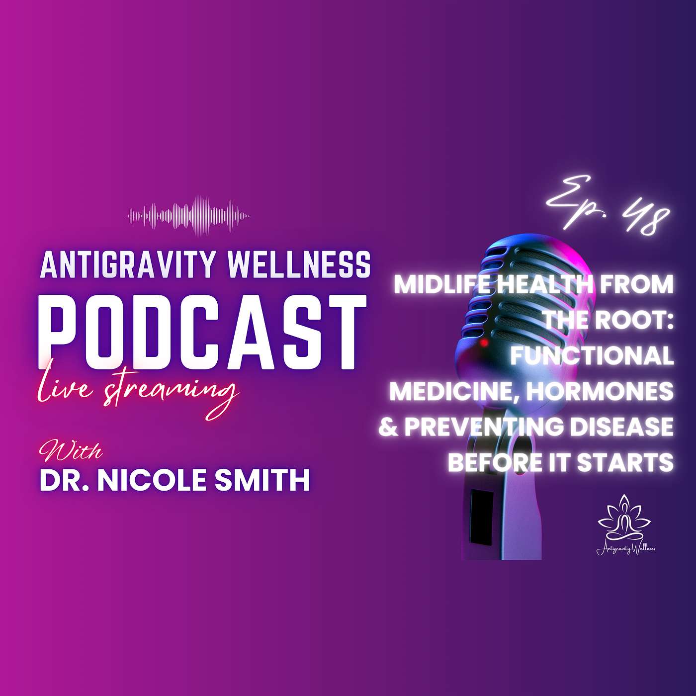 Episode #48 - Midlife Health from the Root: Functional Medicine, Hormones & Preventing Disease Before It Starts episode artwork