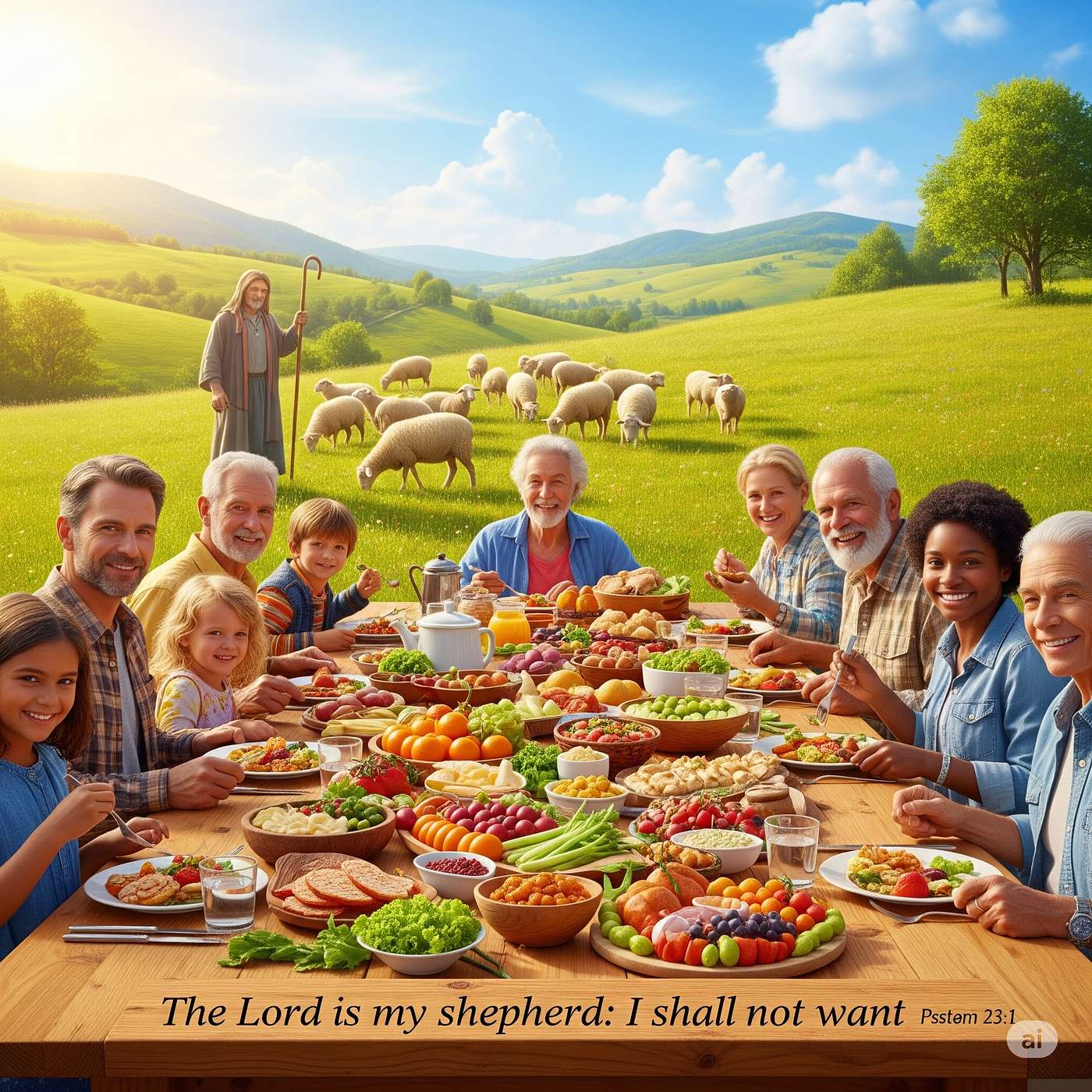 Psalm 23:1 God's provision and care for His people