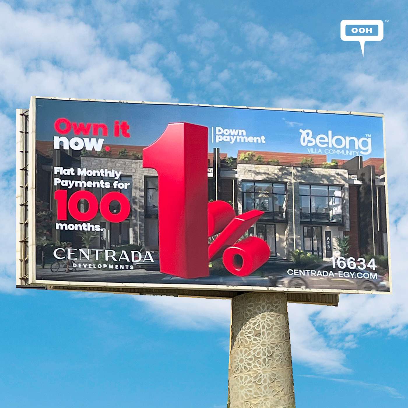 From 1% to 100 Months, Centrada's Branding Campaign Visits Cairo's Billboards