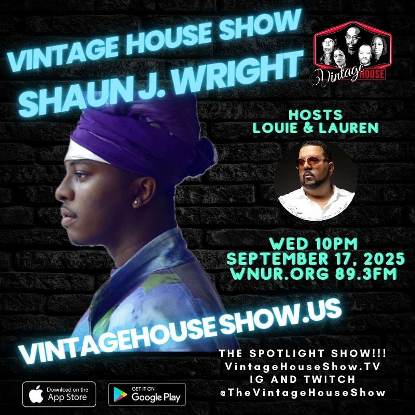 DJ and Artist Shaun J Wright with guest host Producer Wes Green on the Vintage House Show