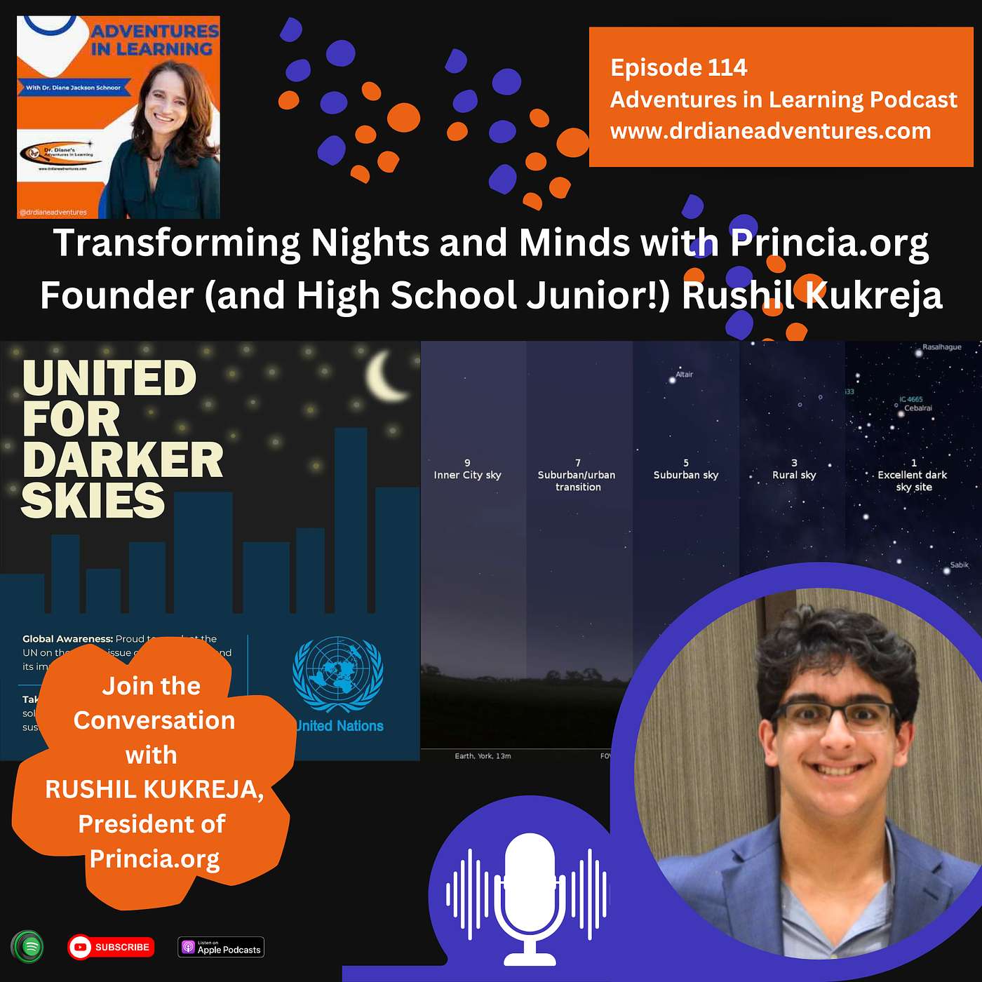 Dr. Diane's Adventures in Learning - Transforming Nights and Minds with Princia.org Founder (and High School Junior!) Rushil Kukreja