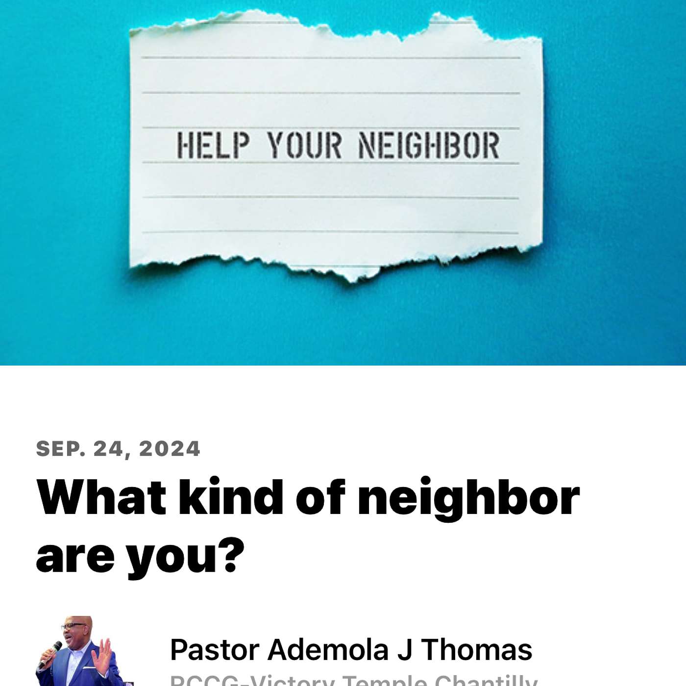 What kind of neighbor are you? episode artwork