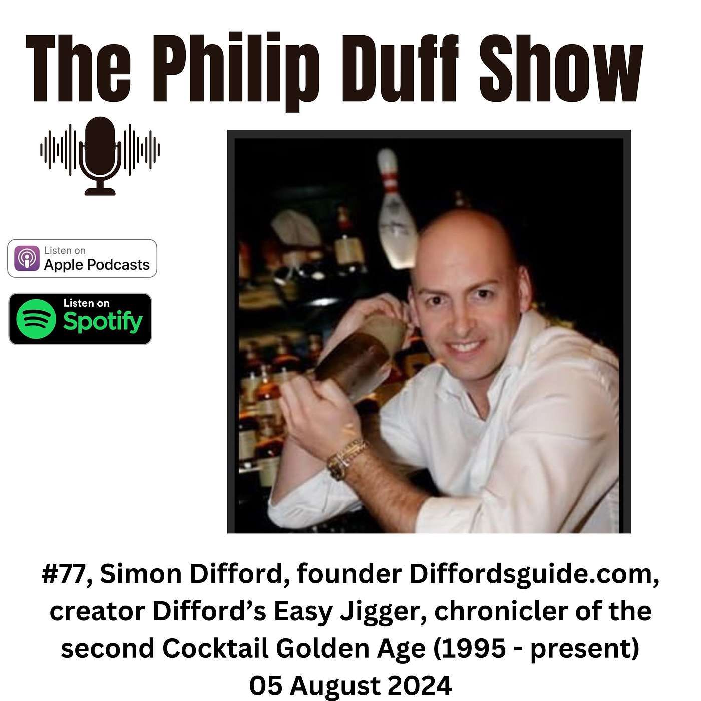 #77 Simon Difford, founder Diffordsguide.com, creator Difford's Easy Jigger, chronicler of the Second Cocktail Golden Age