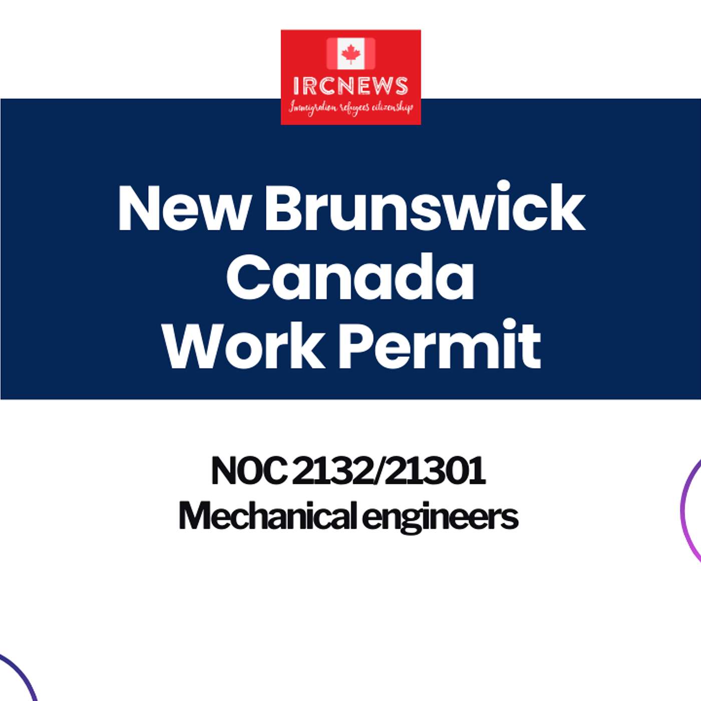 Canada Immigration New Brunswick NOC 2132/21301 Mechanical engineers Work Permits episode artwork