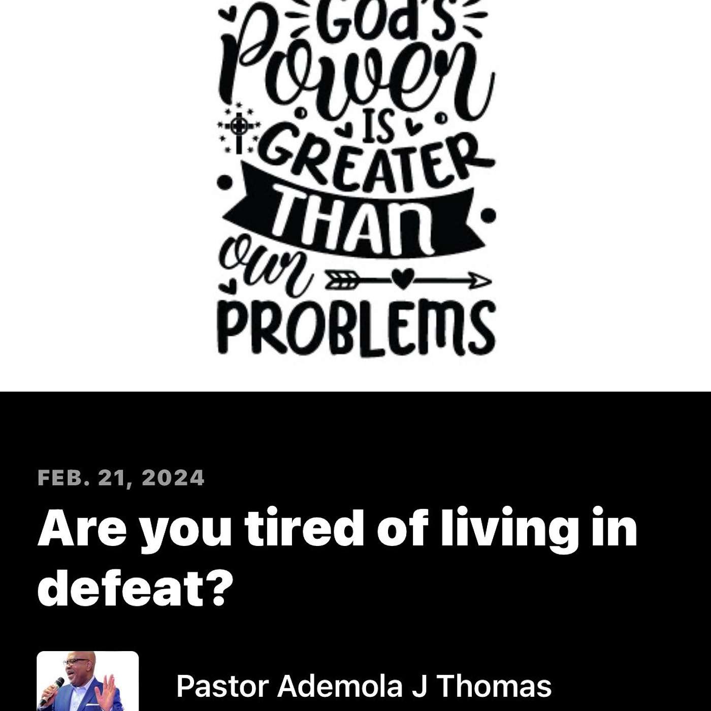 Are you tired of living in defeat? episode artwork