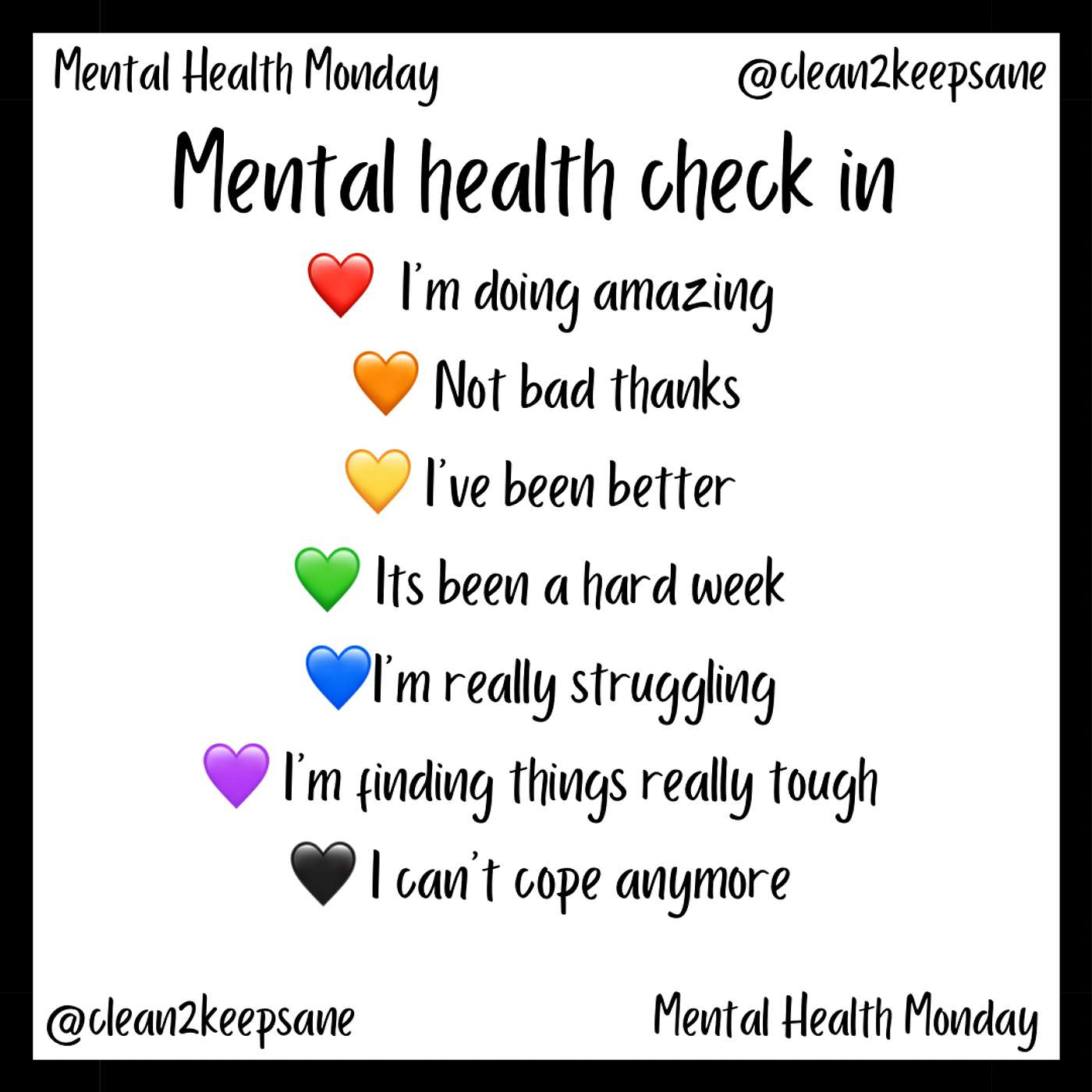 Clean2keepsanes Mental Health Monday