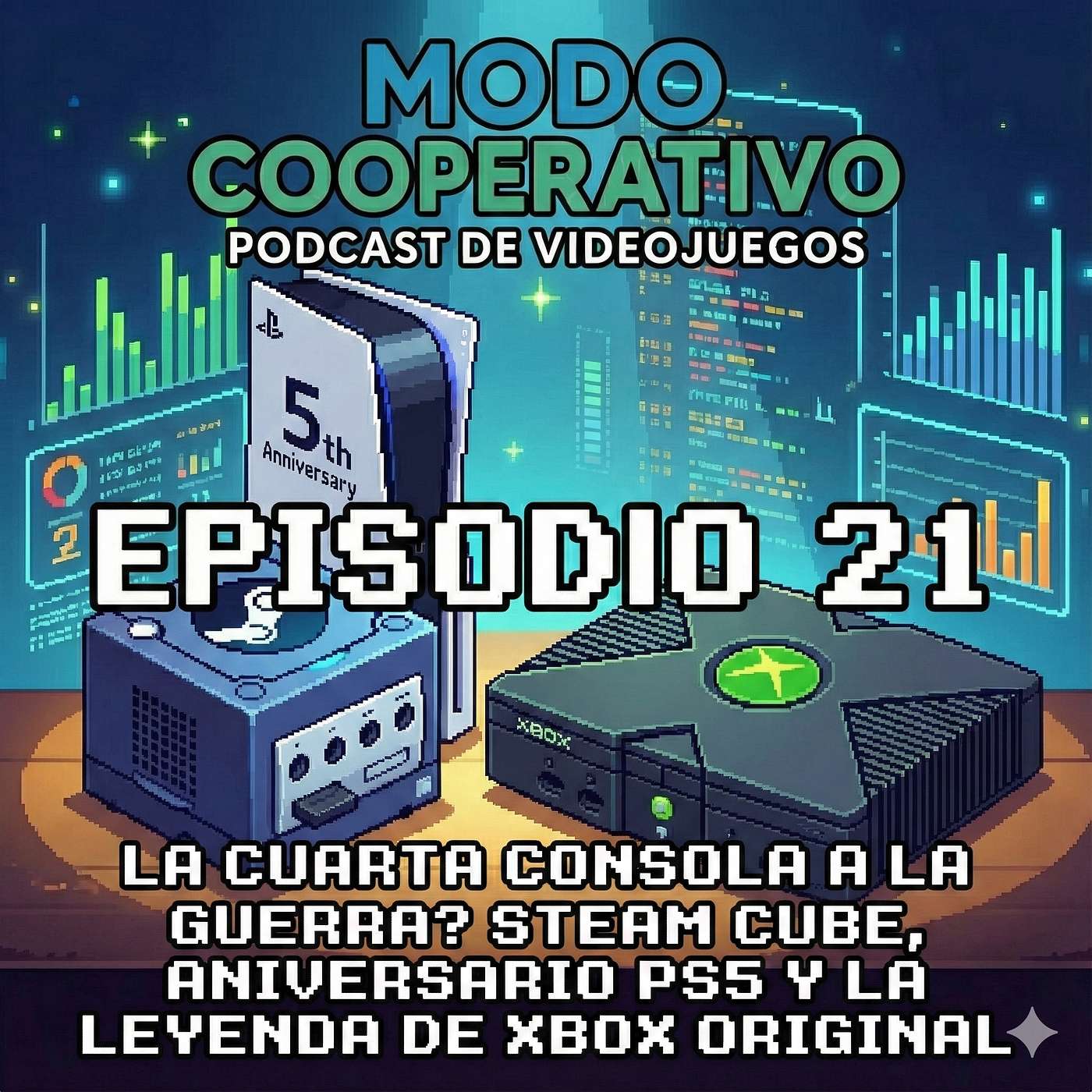 Episodio 21: La cuarta consola a la guerra? Steam Cube, Aniversario PS5 y la leyenda de XBOX Original episode artwork
