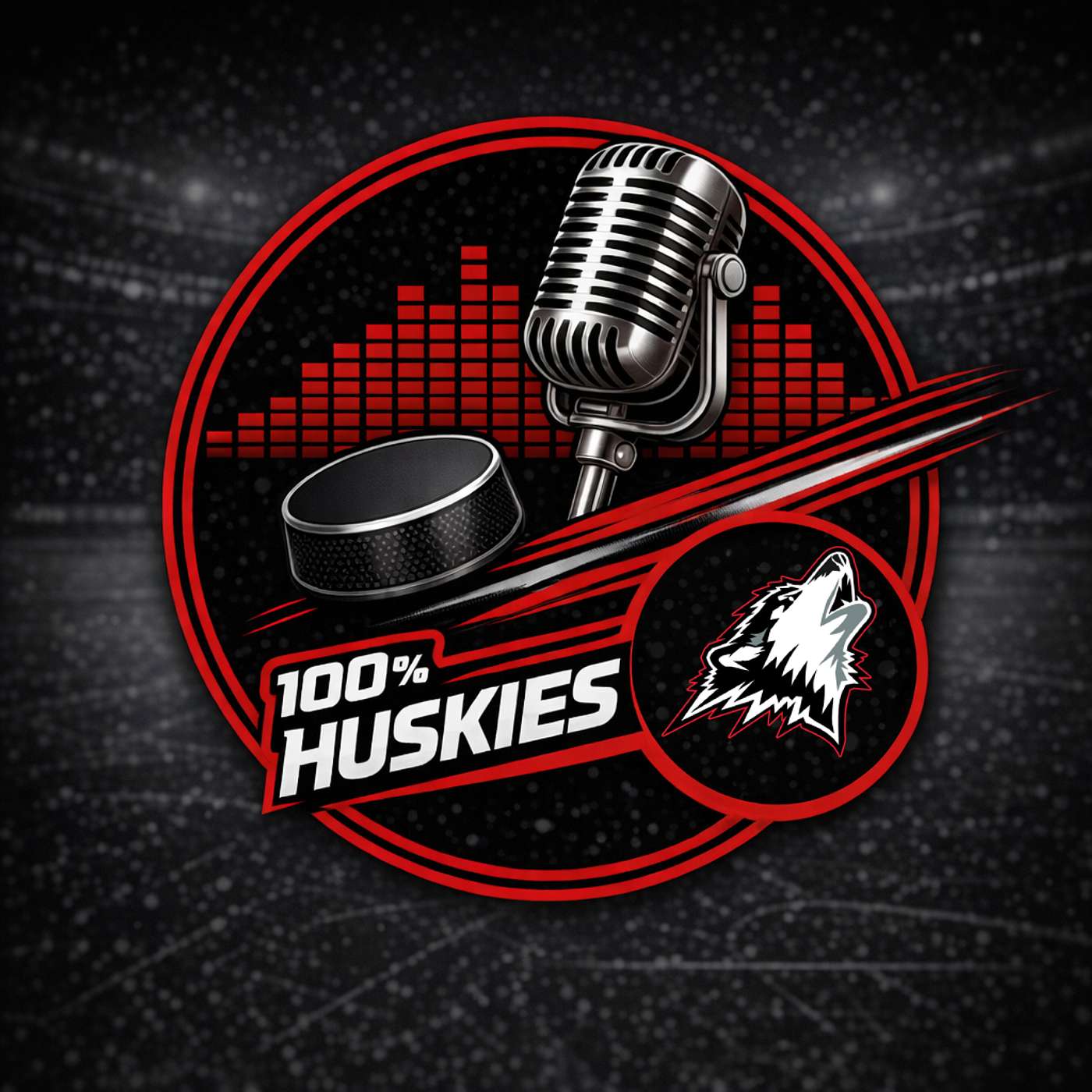 Cover art for the 100% Huskies podcast