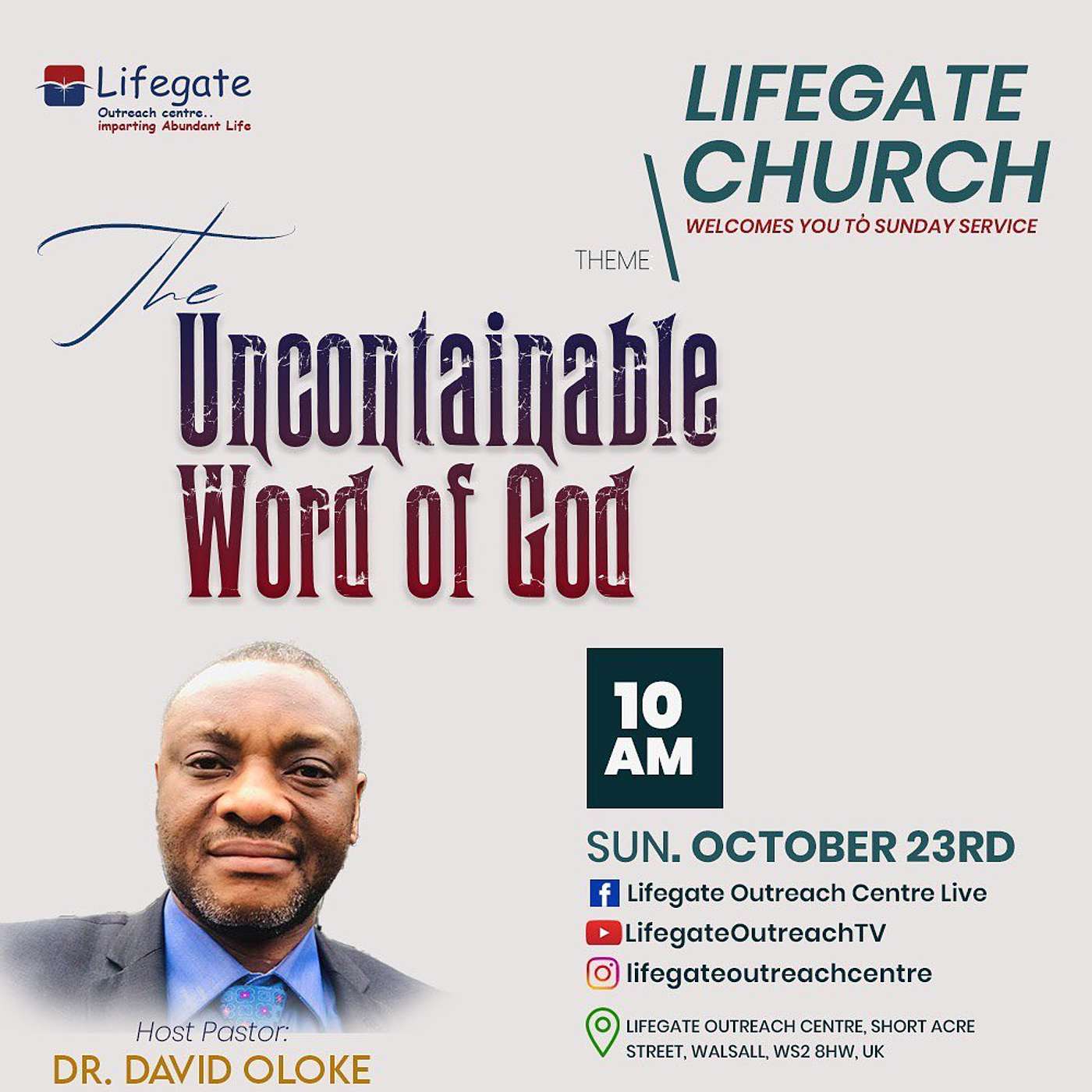 The Uncontainable Word of God - Lifegate Church - 23.10.22 episode artwork
