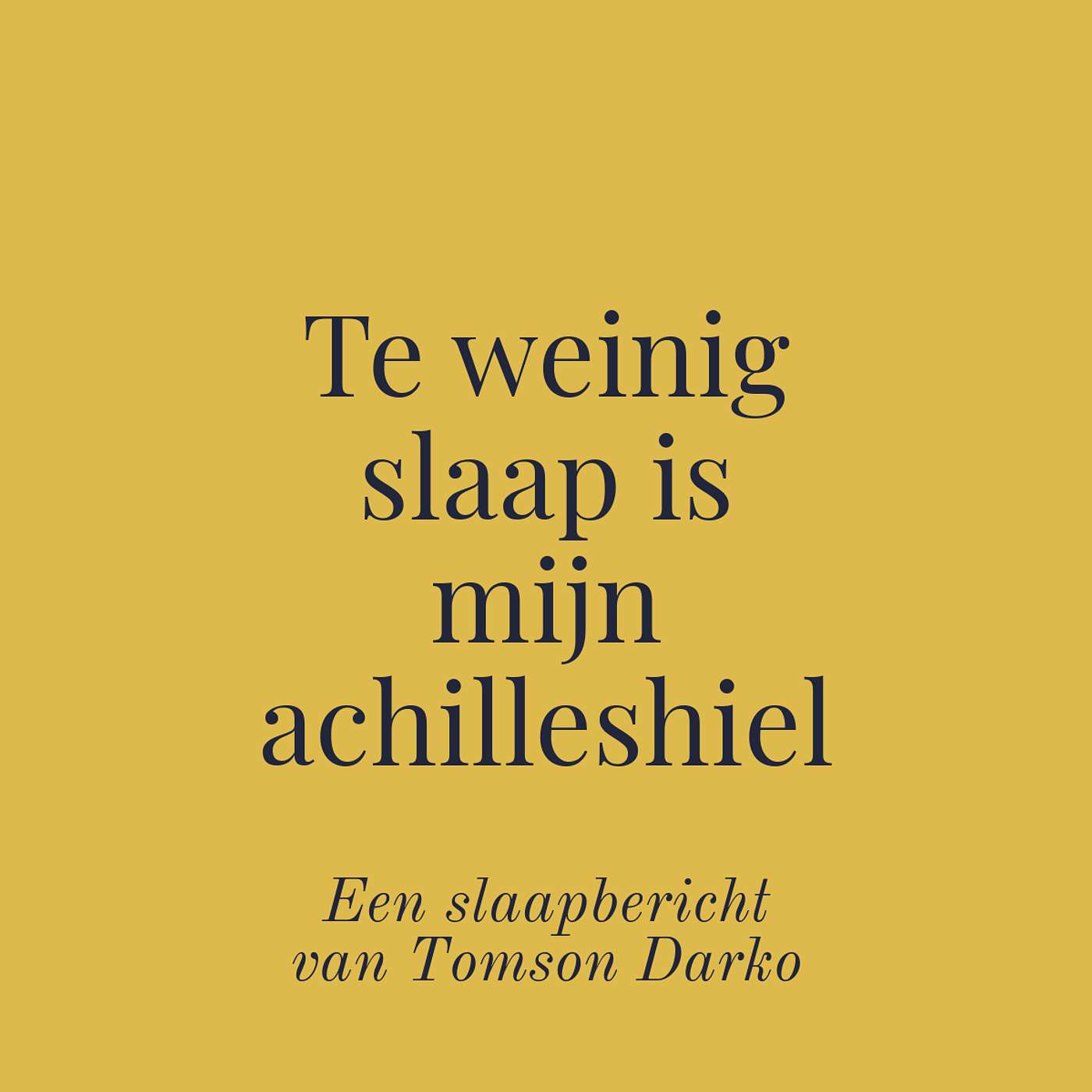 In slaap vallen met melancholie van Tomson Darko