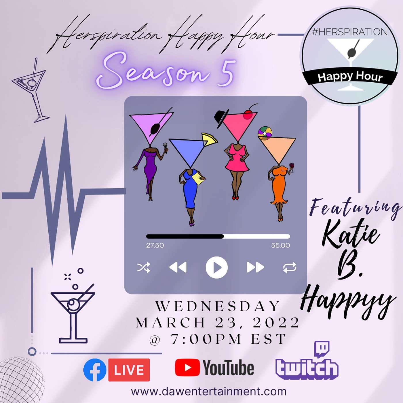 Herspiration Happy Hour Season 5, Episode 12, Cheers to Chaos w/ Katie B. Happyy episode artwork
