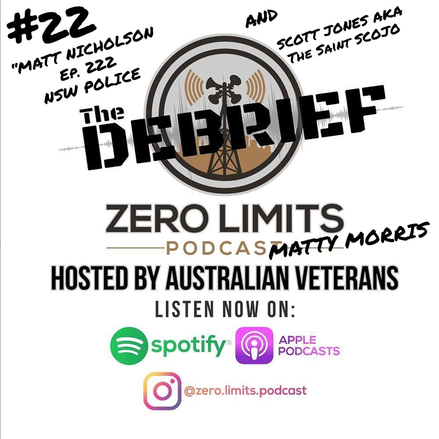 THE DEBRIEF #22 Bondi Beach Terror Attack hosted by Zero Limits Podcast Matty Morris with Matt Nicholson Episode #222 NSW Police Officer and Scott Jones aka The Saint SCOJO