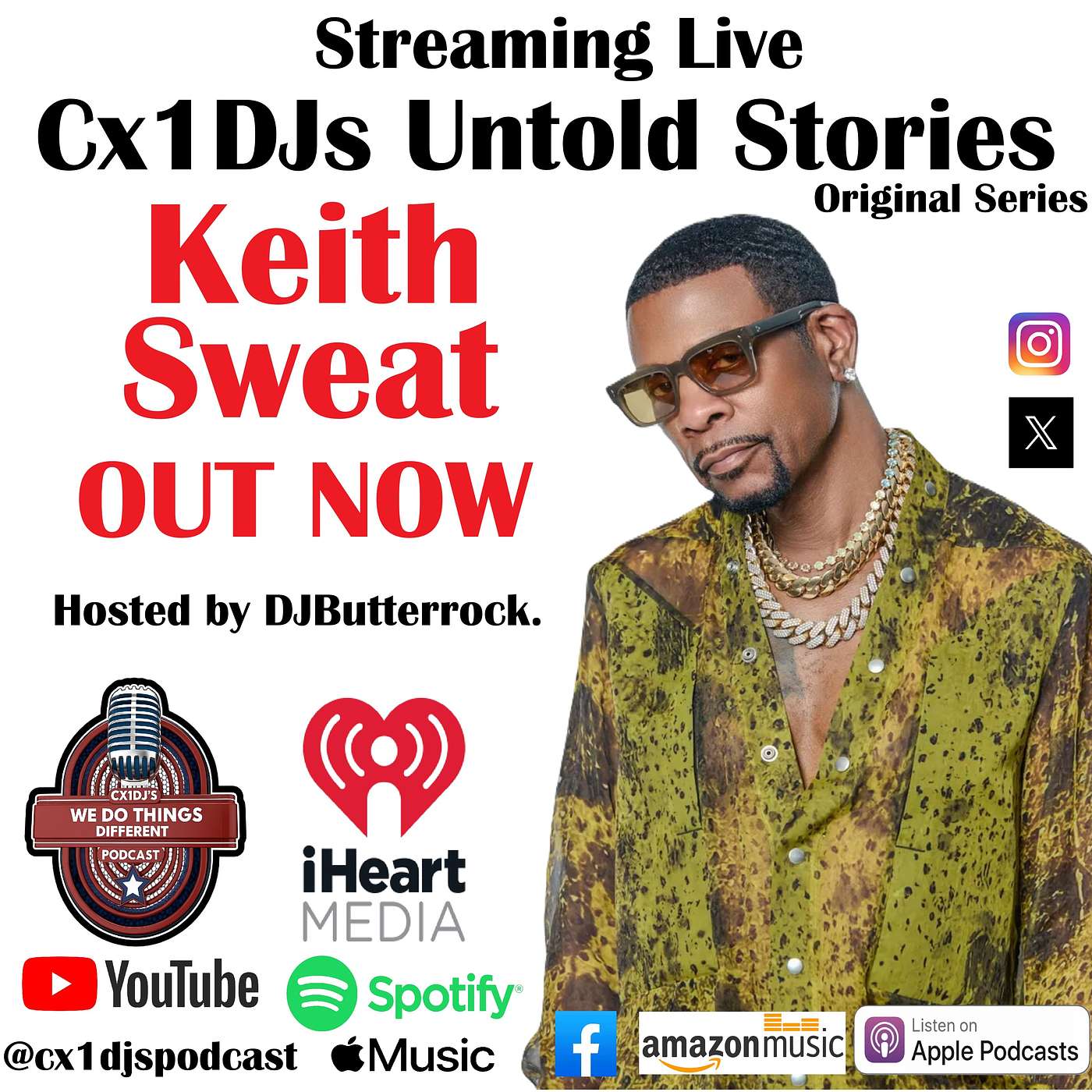 Cx1DJs We Do Things Different Podcast "Untold Stories of Keith Sweat" hosted by DJButterrock episode artwork