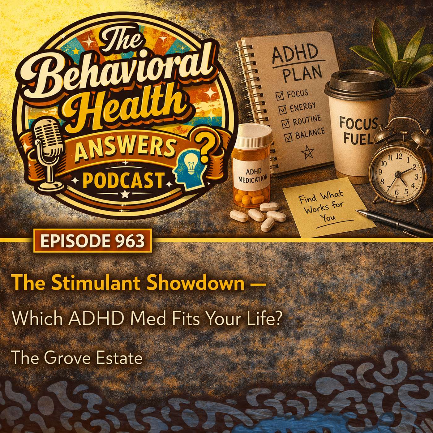 Episode 963: The Stimulant Showdown - Which ADHD Med Fits Your Life? | The Grove Estate episode artwork