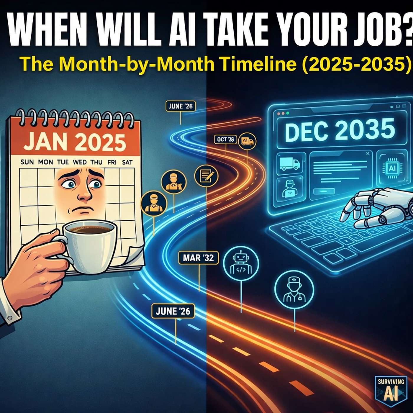 Episode #3 - When Will AI Take Your Job? The Month-by-Month Timeline (2025-2035) Episode #3 - When Will AI Take Your Job? The Month-by-Month Timeline (2025-2035)