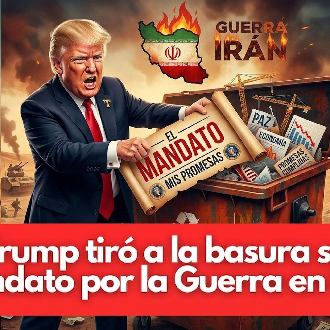 Trump tiró a la basura su mandato por la guerra en Irán