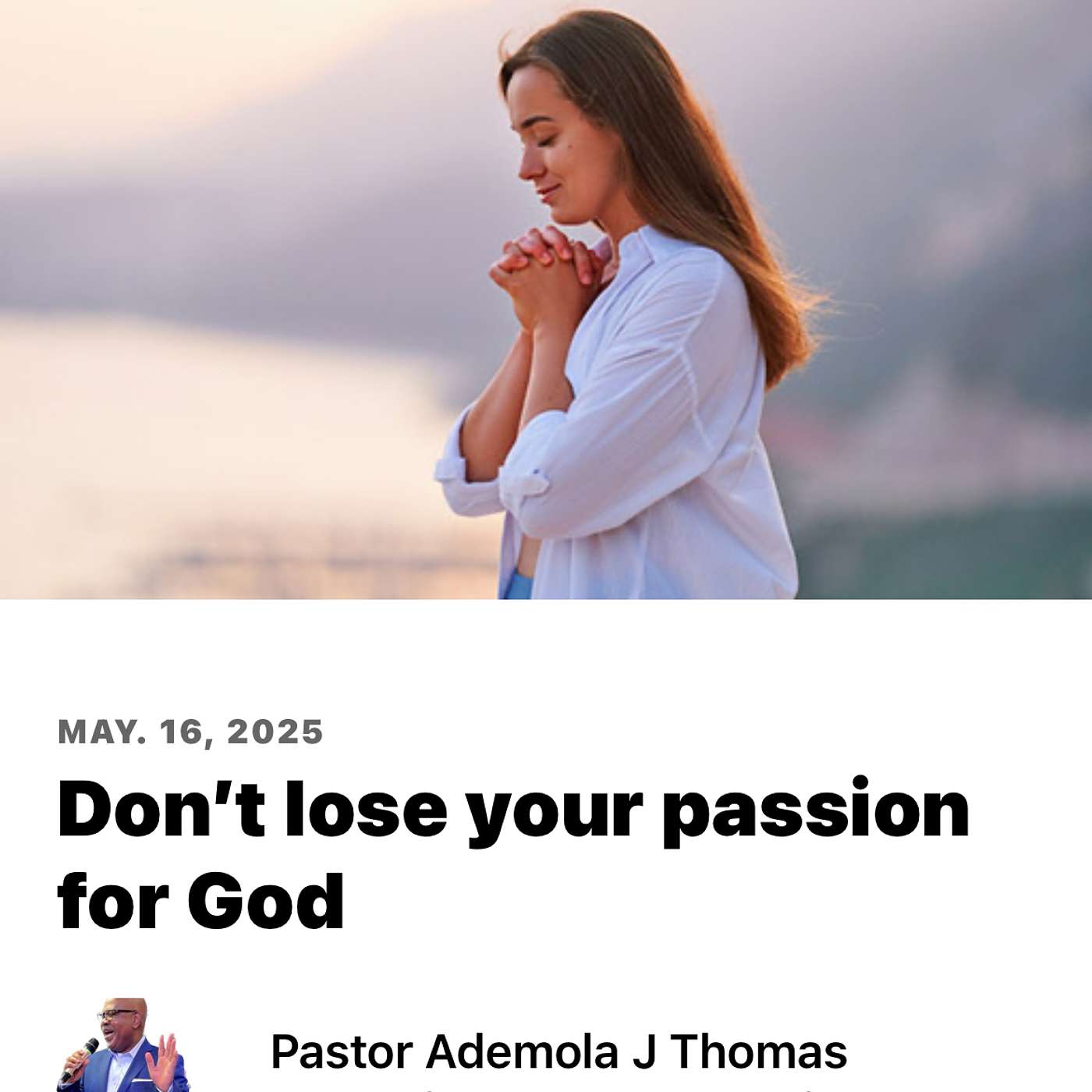 Don't lose your passion for God episode artwork