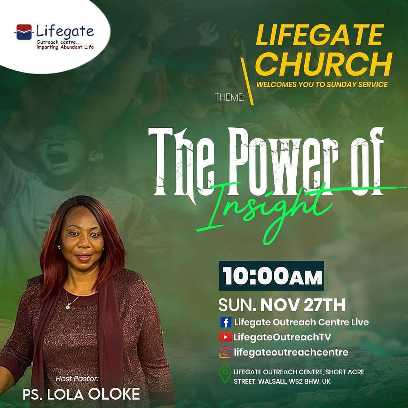 The Power of Insight - Lifegate Church - 27.11.22 episode artwork