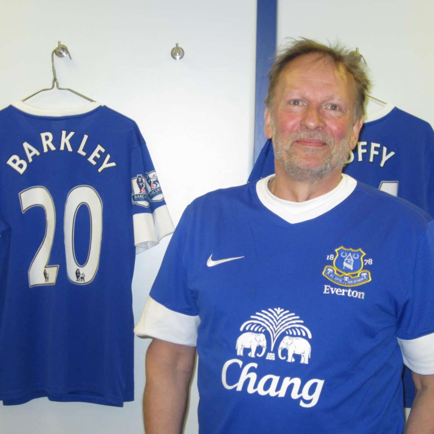 Michael Dams navn er lagt ned i en flise uden for Evertons stadion