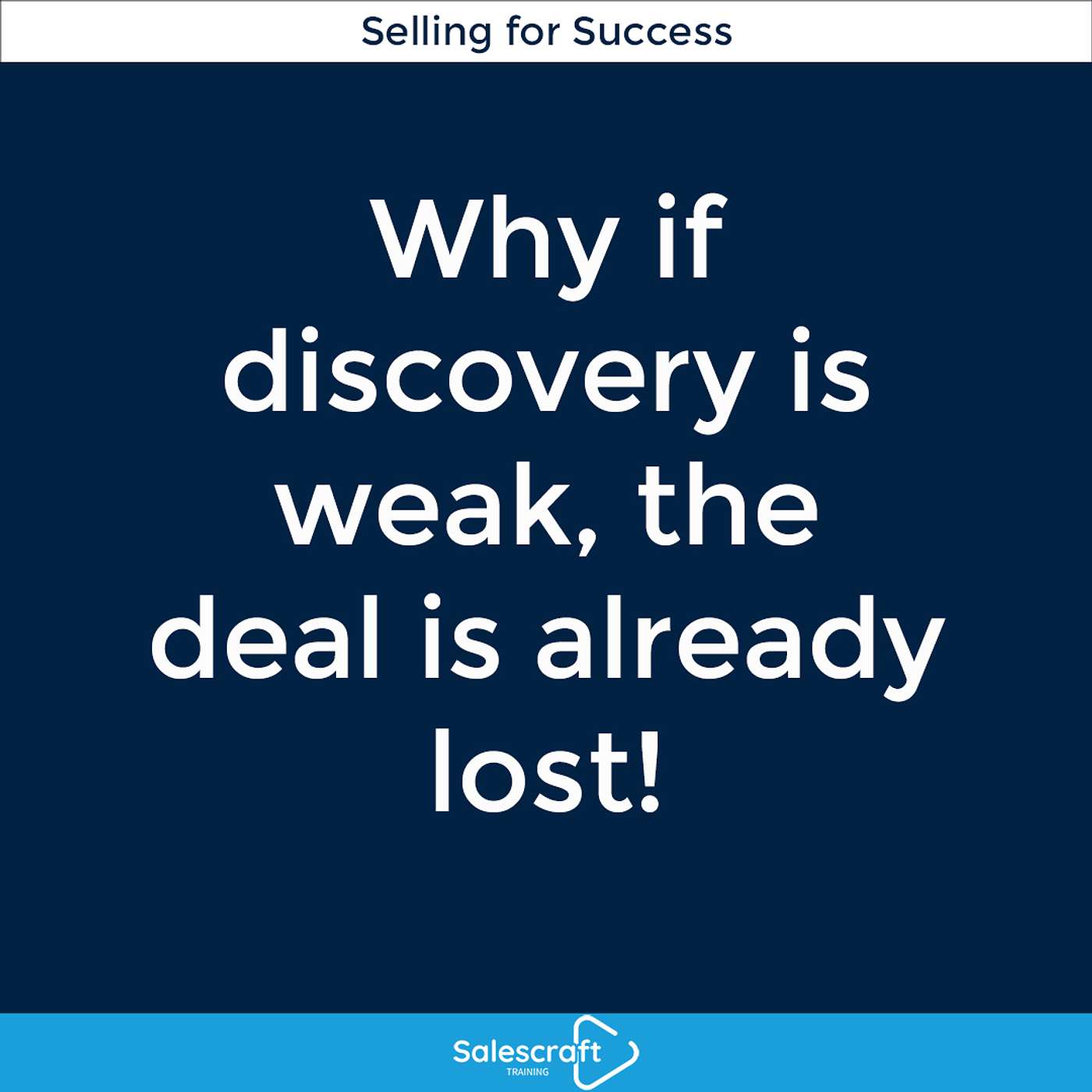 Salescraft Training: Selling for success