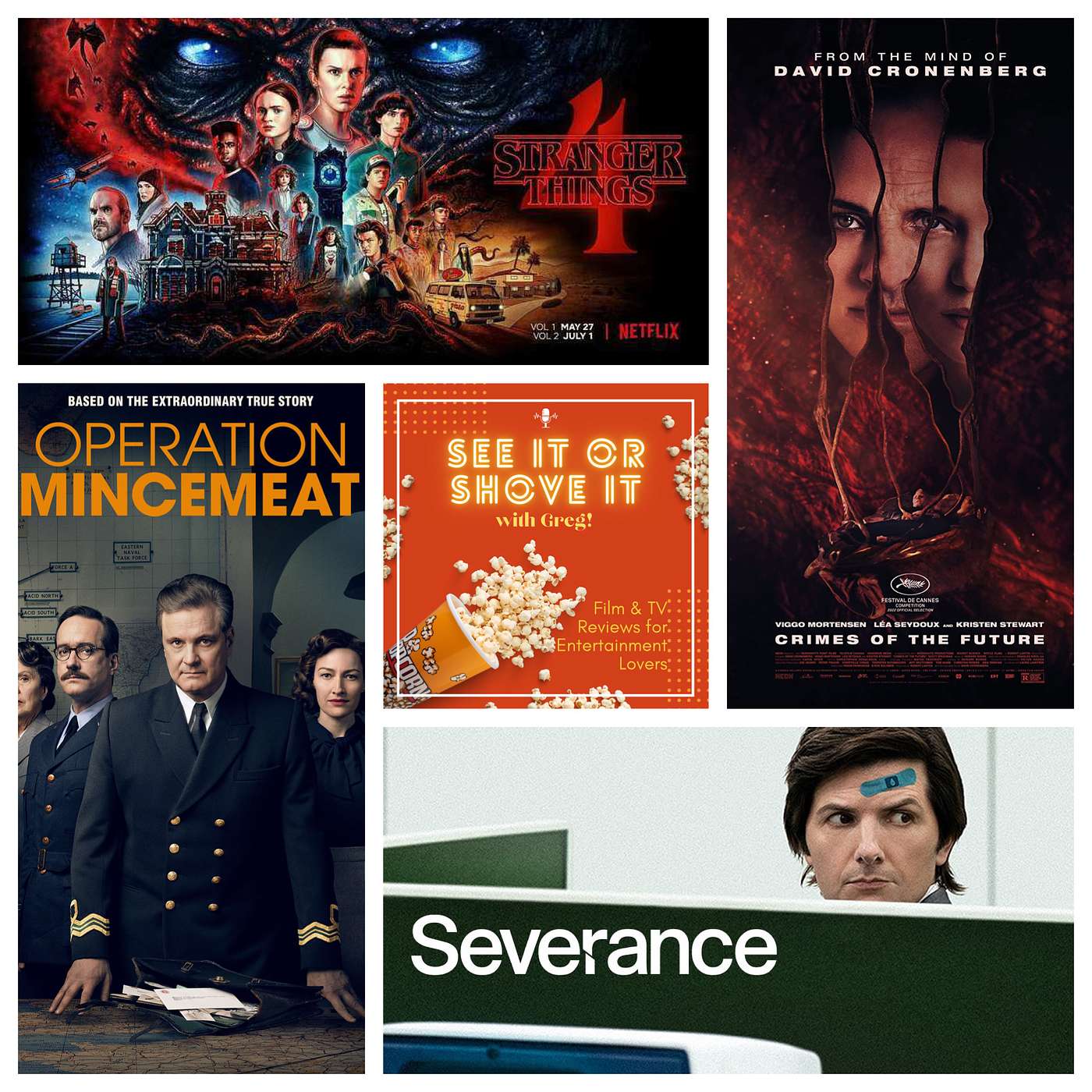 Episode 16 - Crimes of the Future, Operation Mincemeat, Stranger Things, Severance episode artwork