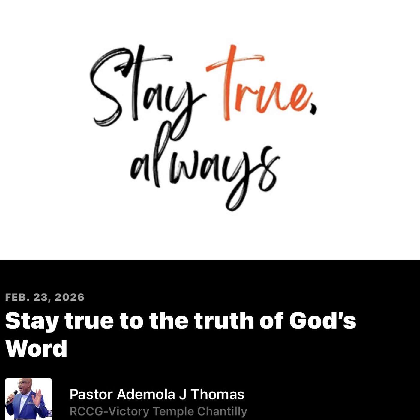 Stay true to the truth of God’s Word!