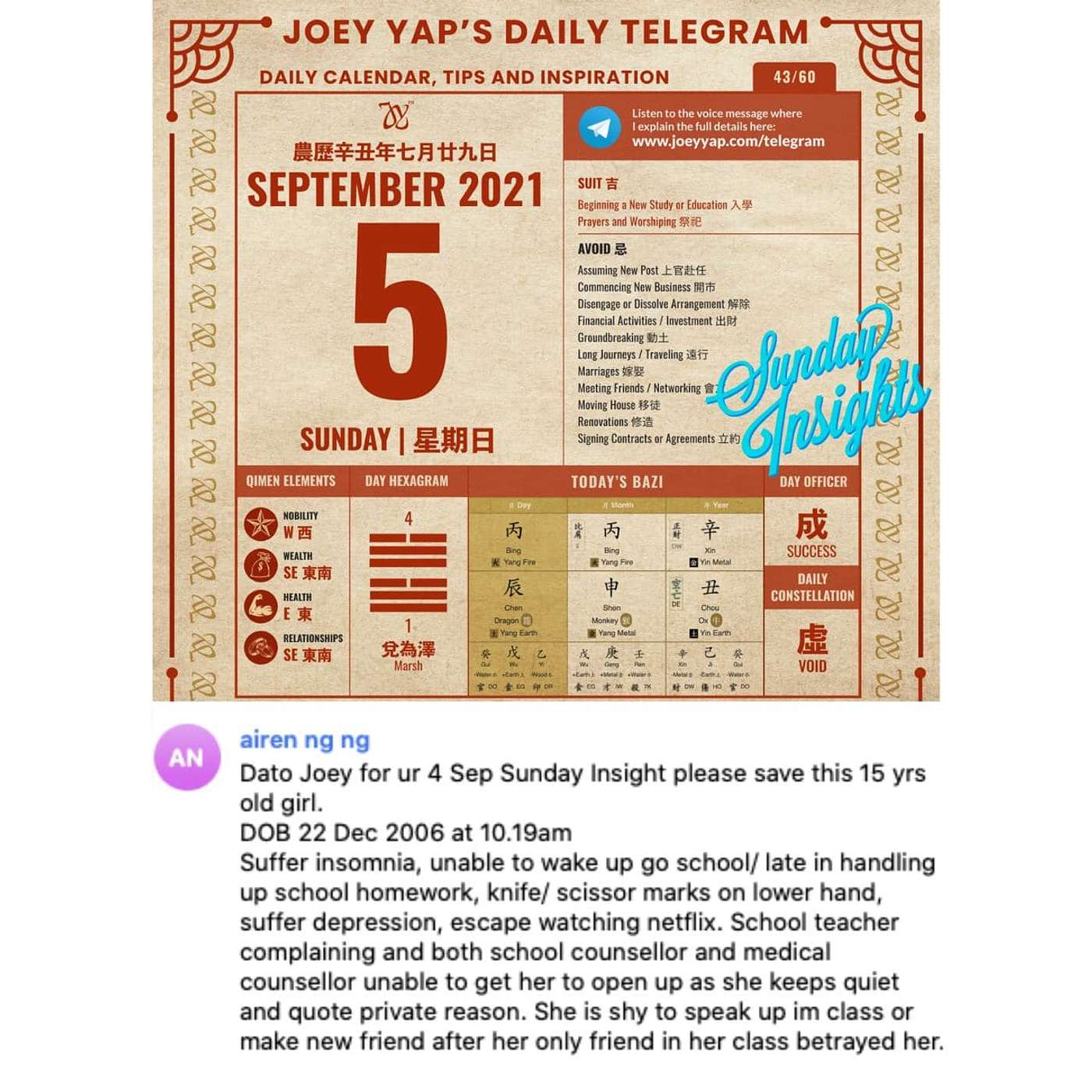 Daily Audio Calendar - 5 September 2021