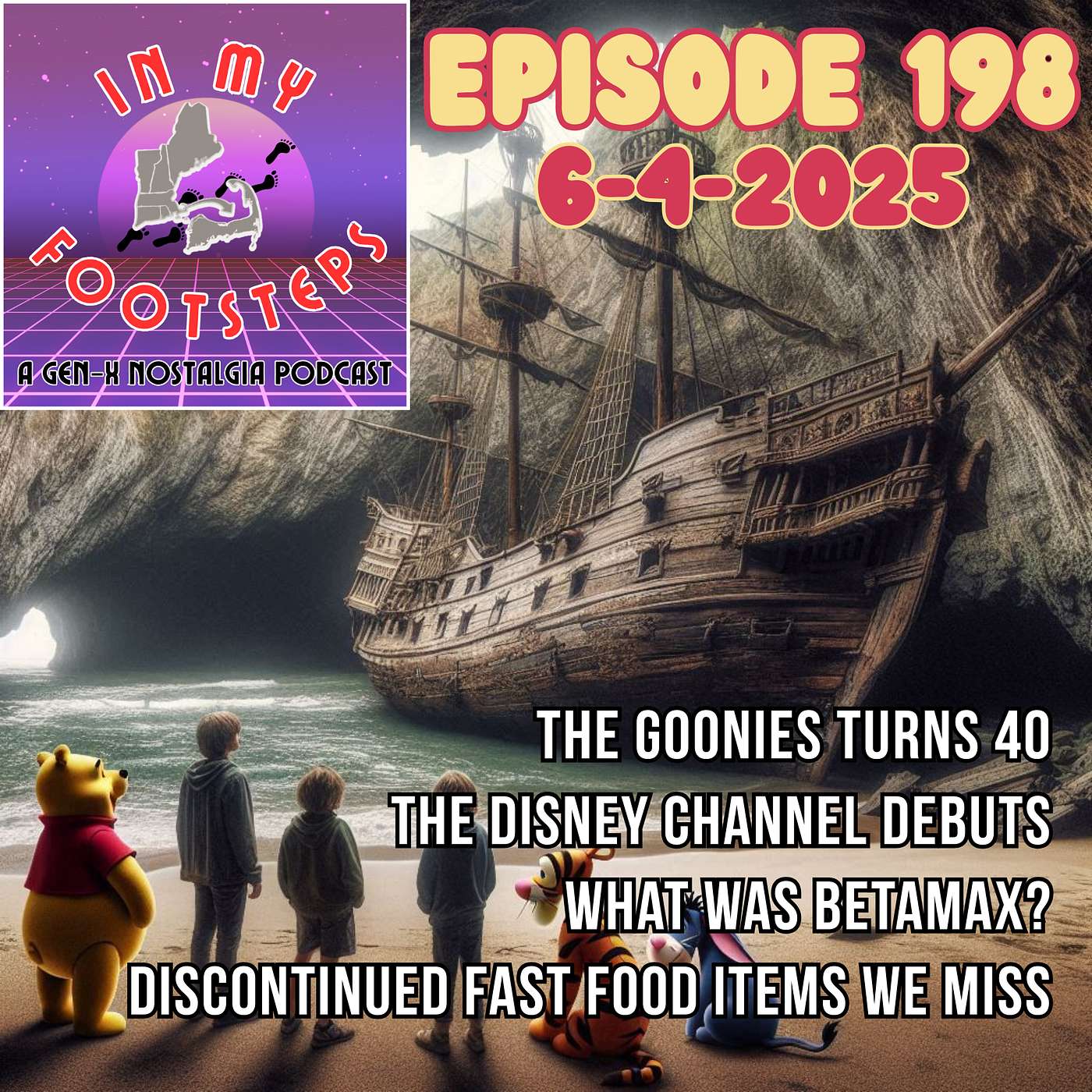 Episode 198: The Goonies Turns 40, Disney Channel's Debut, Discontinued Fast Food Favs, What Was Betamax?(6-4-2025)