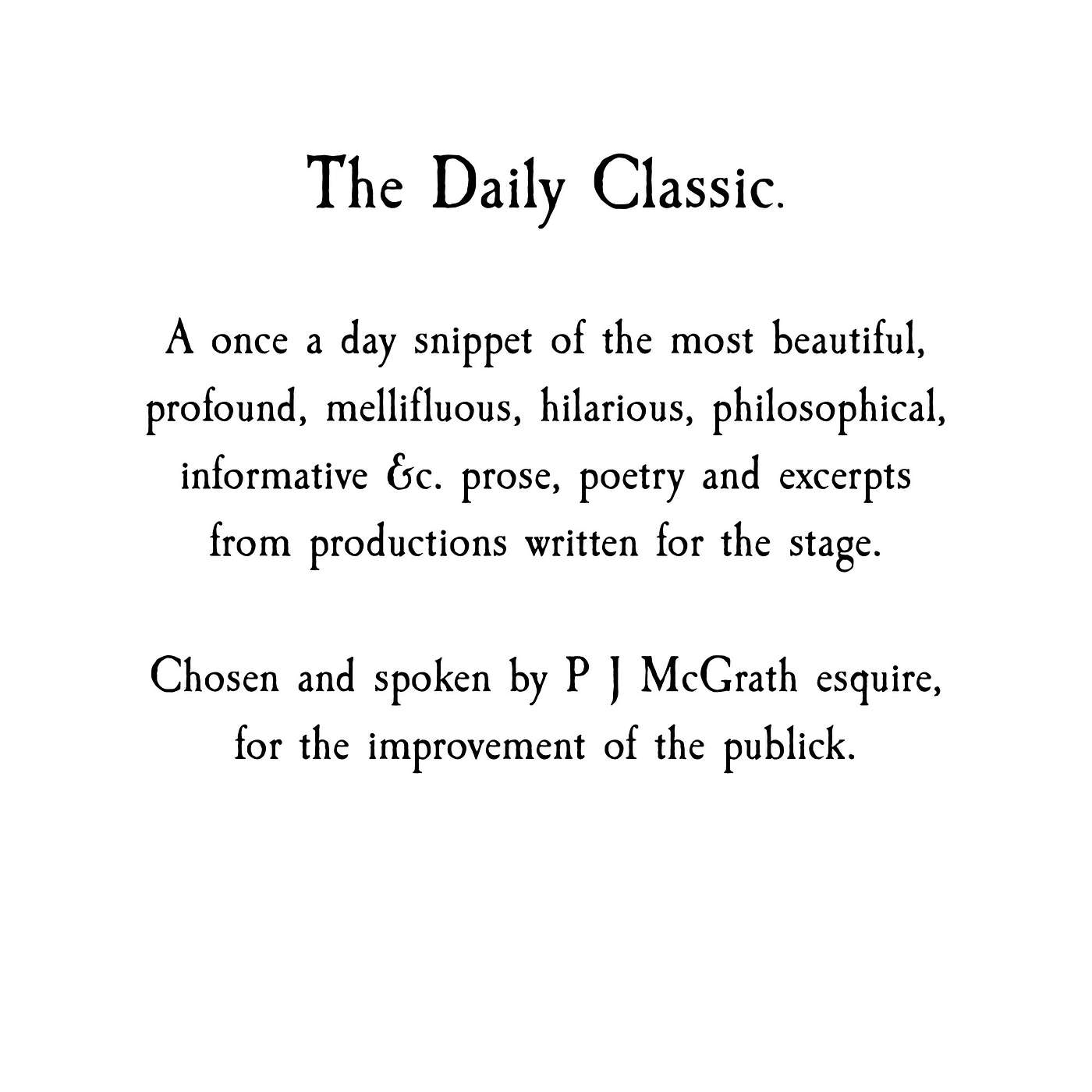 The Daily Classic. podcast artwork
