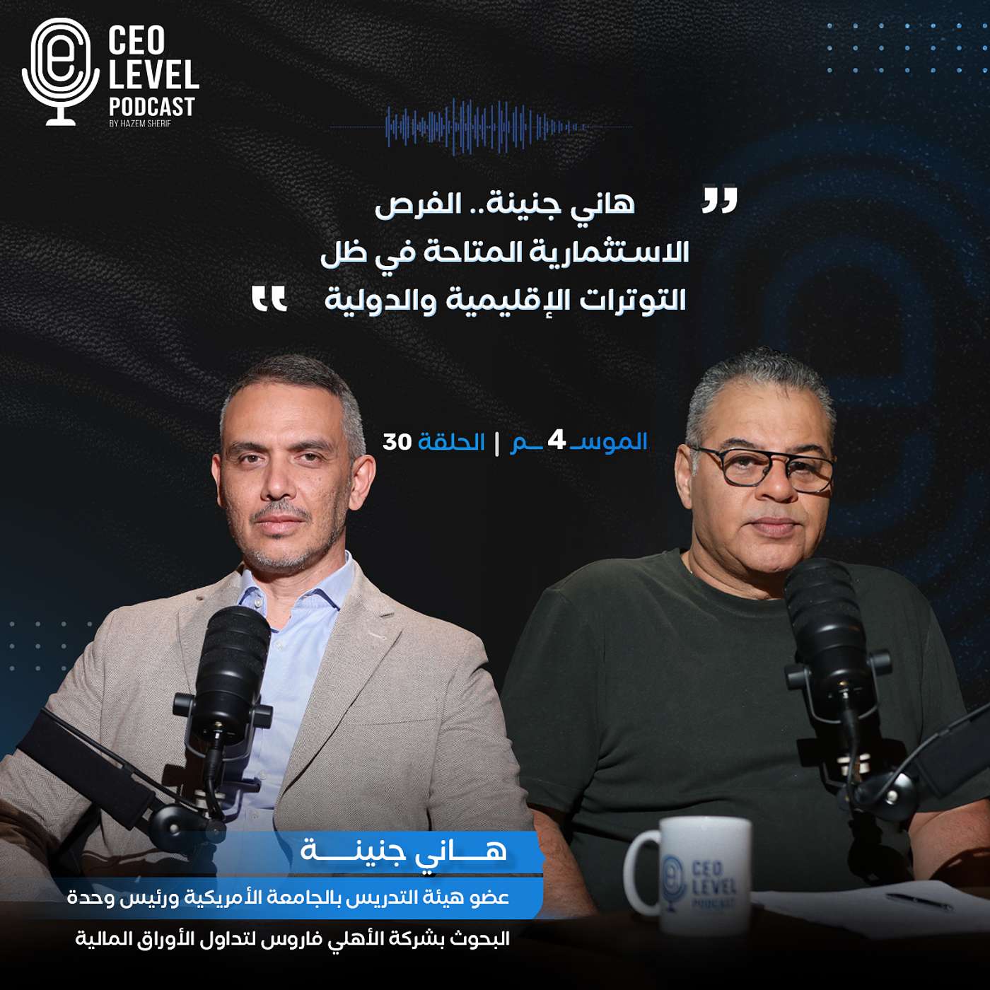 هاني جنينة.. الفرص الاستثمارية المتاحة في ظل التوترات الإقليمية والدولية