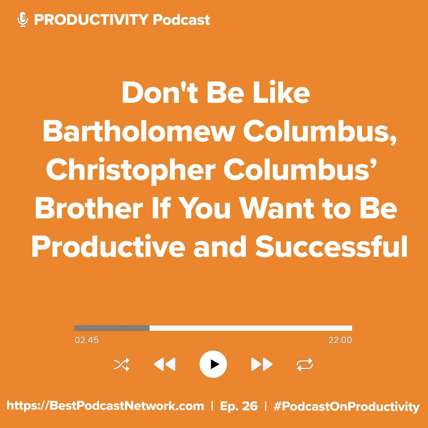 Don't Be Like Bartholomew Columbus, Christopher Columbus’ Brother If You Want to Be Productive and Successful